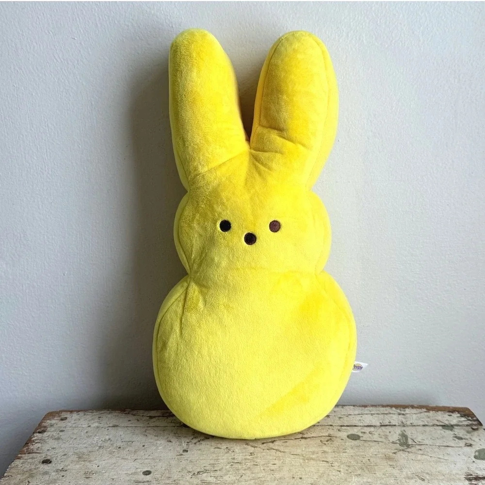 Peeps Yellow Bunny Plush Stuffed Animal Pillow Easter Large 19